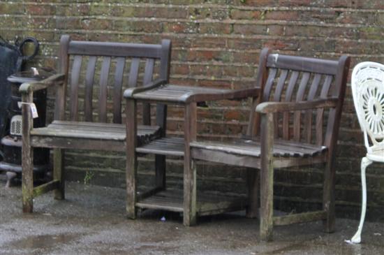 Teak garden bench